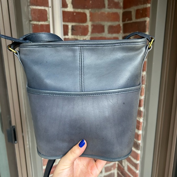 Vintage coach bleeker bucket small style 4153 faded sapphire blue crossbody y2k - Picture 3 of 10